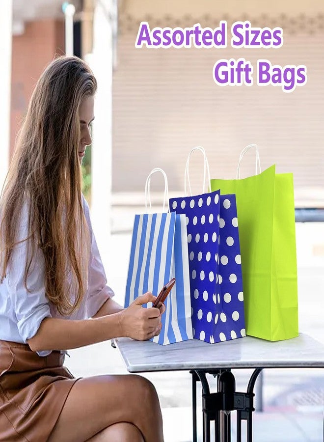 KEEPARTY 96 PCS Assorted Sizes Gift Bags with Handles 48 Gift Bags 8 Styles 6 Colors with 48 Tissue Papers 6 Colors Perfect for Weddings Parties and Holidays - Image 4